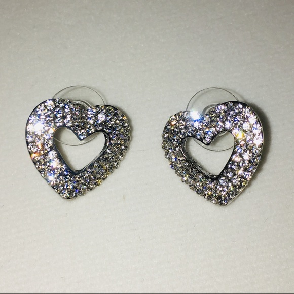 14k gold 3CT heart pave earrings love wedding - Picture 4 of 8